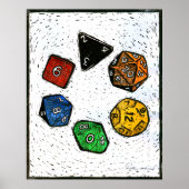 Polyhedron_dice-circle-lino-outland_Arts-17inch-30 Poster (Vorne)