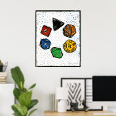 Polyhedron_dice-circle-lino-outland_Arts-17inch-30 Poster (Heimbüro)