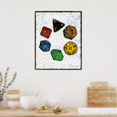 Polyhedron_dice-circle-lino-outland_Arts-17inch-30 Poster (Küche)