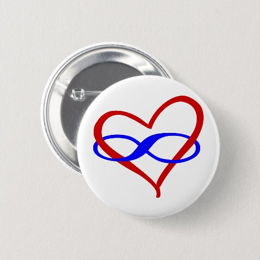 Polyherz-Unendlichkeit Button (Vorne & Hinten)