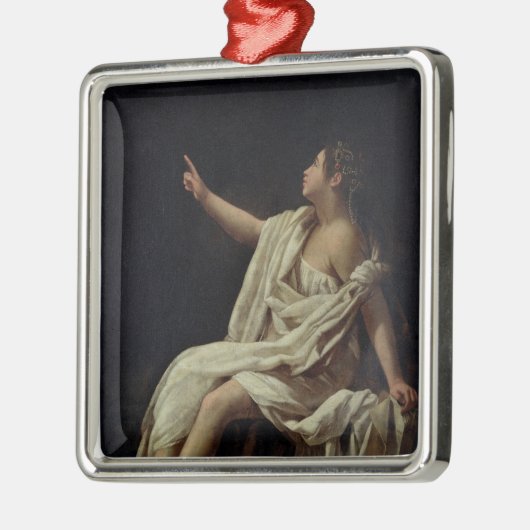 Polyhymnia, das Muse lyrischer Poesie, 1620 Silbernes Ornament (Links)