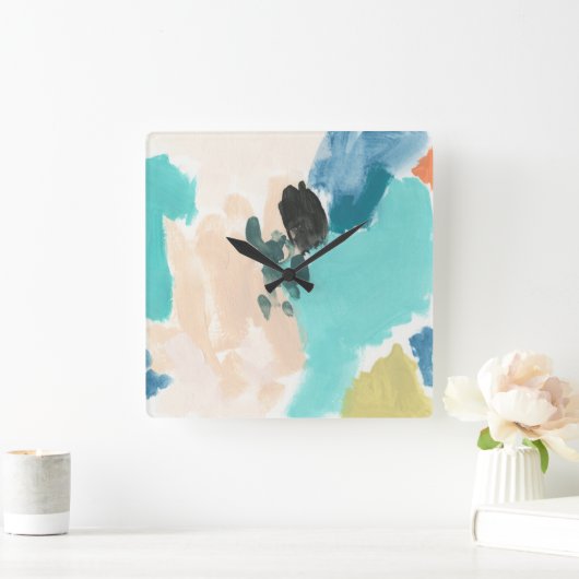 Polymeer III Quadratische Wanduhr (Zuhause)