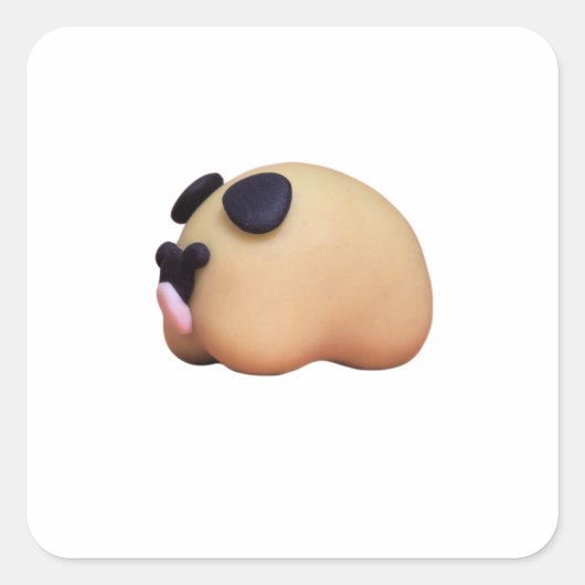 Polymer Clay-Mops für Hundeliebhaber Quadratischer Aufkleber (Vorderseite)