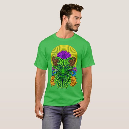Polymorph Psychedelic Green Man T - Shirt (Vorne ganz)
