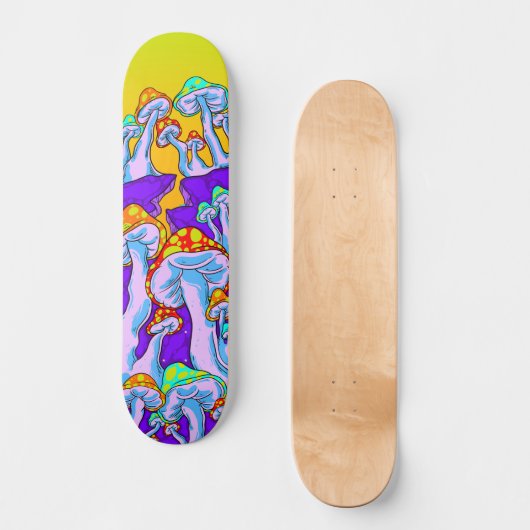 Polymorph Psychedelic Mushroom Mountain Skateboard (Vorderseite)
