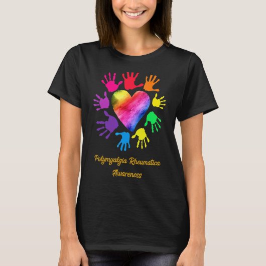 Polymyalgie Rheumatica Awareness Hands T-Shirt (Vorderseite)