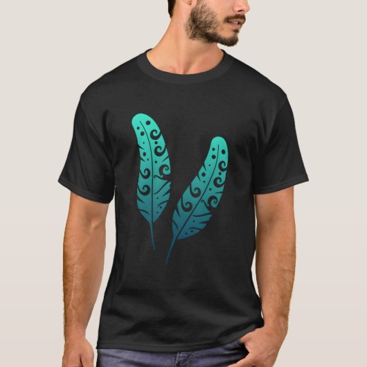 Polynesia Maori Feather Tribal Tattoo New Zealand T-Shirt (Vorderseite)