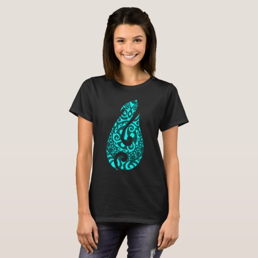 Polynesia Maori Fish Hook Hei Matau Fischhaken Mao T-Shirt (Vorne ganz)