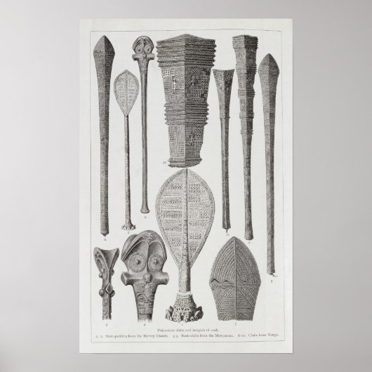 Polynesian clubs and insignia of rank poster (Vorne)