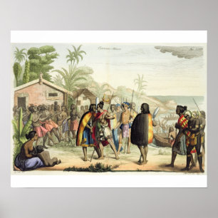 Polynesian Natives Greeting and Rubbing Noses, eng Poster