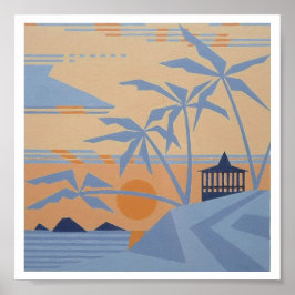 POLYNESIAN SUNSET print (7.33"x7.33") Poster