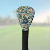 Polynesian Tropical Wave Palm Trees Pattern Name Golf Headcover