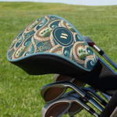 Polynesian Tropical Wave Palm Trees Pattern Name Golf Headcover