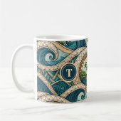 Polynesian Tropical Wave Palm Trees Pattern Name Kaffeetasse (Links)
