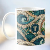 Polynesian Tropical Wave Palm Trees Pattern Name Kaffeetasse