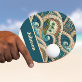 Polynesian Tropical Wave Palm Trees Pattern Name Tischtennis Schläger