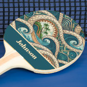 Polynesian Tropical Wave Palm Trees Pattern Name Tischtennis Schläger
