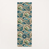 Polynesian Tropical Wave Palm Trees Pattern Name Yogamatte (Vorderseite)