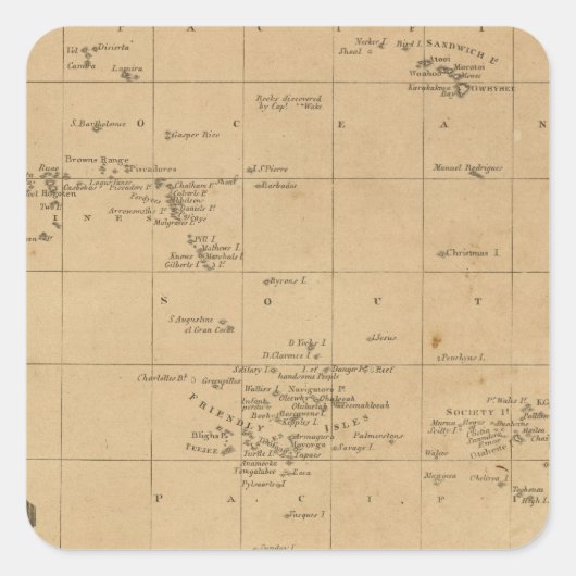 Polynesien 2 quadratischer aufkleber (Vorderseite)