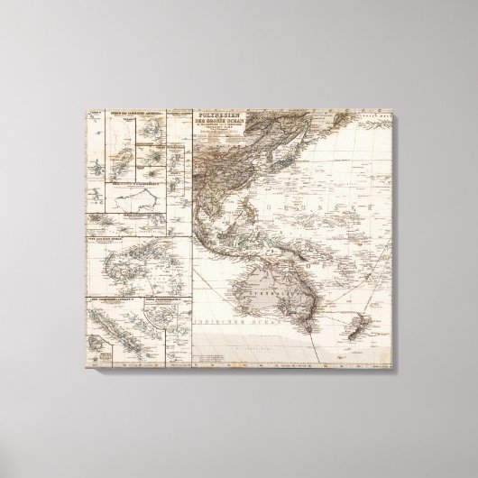 Polynesien-Karte Leinwanddruck (Vorderseite)