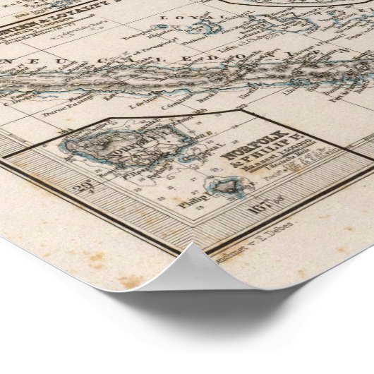 Polynesien-Karte Poster (Ecke)