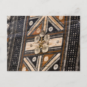 Polynesien, Königreich Tonga. Detail der Tapa Postkarte