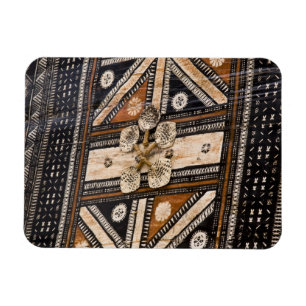 Polynesien, Königreich Tonga. Detail von Tapa Magnet