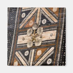 Polynesien, Königreich Tonga. Detail von Tapa Magnet