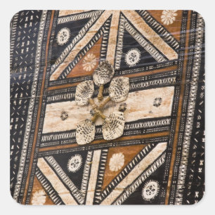 Polynesien, Königreich Tonga. Tapa Quadratischer Aufkleber