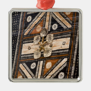 Polynesien, Königreich Tonga. Tapa Silbernes Ornament