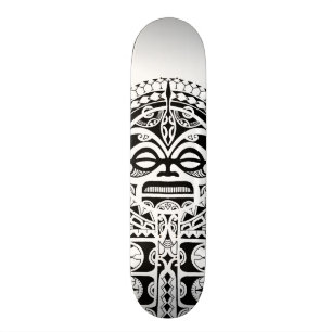 Polynesier Tiki Stammes- Maskentätowierung Skateboard