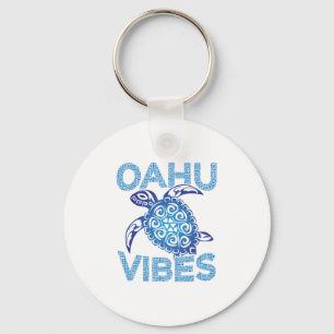 Polynesisch Blue Tribal Sea Turtle Oahu Vibes Schlüsselanhänger