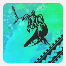 Polynesisch Inspiriert Schildkröte und Hai