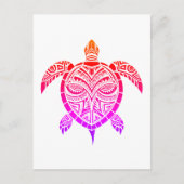 Polynesisch-Inspirierte Schildkröte Postkarte (Vorderseite)