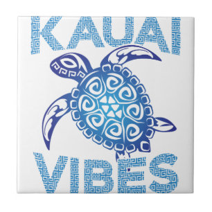 Polynesische Blaue Stammes-Schildkröte Kauai Vibes Fliese