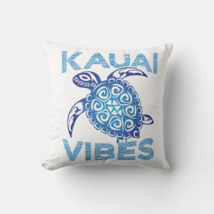 Polynesische Blaue Stammes-Schildkröte Kauai Vibes Kissen