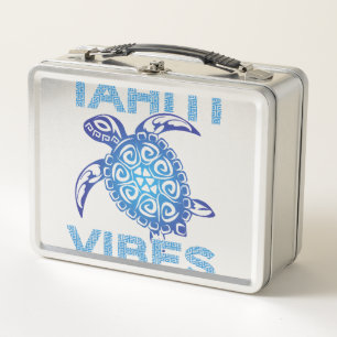Polynesische Blaue Stammesmeereschildkröte Tahiti  Metall Brotdose