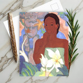 Polynesische Frauen und Tiki Postkarte