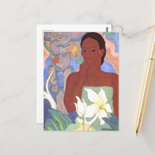 Polynesische Frauen und Tiki Postkarte