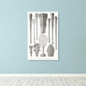 Polynesische Klubs und Rangabzeichen Leinwanddruck (Insitu (Holzboden))