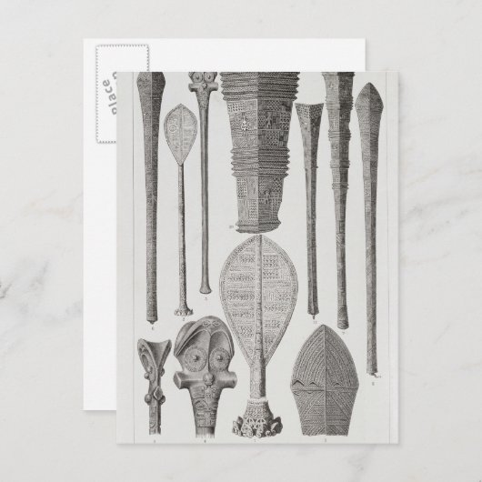 Polynesische Klubs und Rangabzeichen Postkarte (Vorne/Hinten)