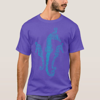 Polynesische Stammesmuster-Seepferdchen Hawaiian B T-Shirt