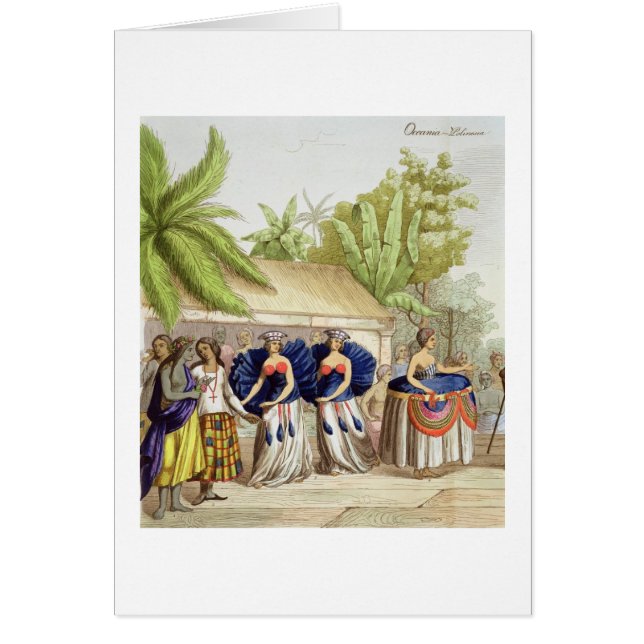 Polynesische Tänzerinnen, graviert von A. Bernati (Vorne)