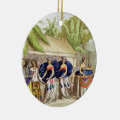 Polynesische Tänzerinnen, graviert von A. Bernati Keramikornament (Rechts)