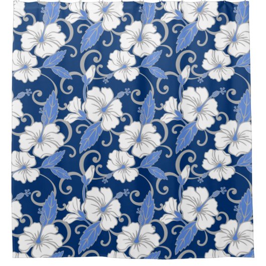 POLYNESISCHE TRAUME (BLAU) DUSCHVORHANG (Vorderseite)