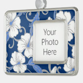 POLYNESISCHE TRAUME (BLAU) Rahmen-Ornament SILBER (Links)