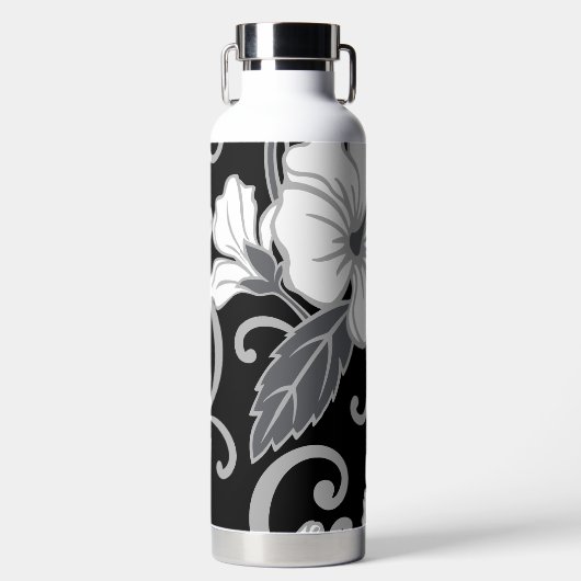 POLYNESISCHE TRAUMFLASCHE (SCHWARZ) WASSERFLASCHE TRINKFLASCHE (Vorderseite)