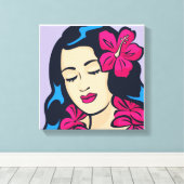 Polynesischer Hawaii Hula Girl Leinwanddruck (Insitu (Holzboden))