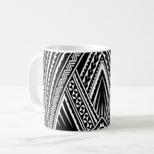 Polynesischer Hawaiianstamm Samoan Kaffee Koko Tas Kaffeetasse (Vorderseite Links)