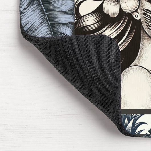 Polynesischer Prinzessin Blauer Blumenstamm Mousepad (Ecke)